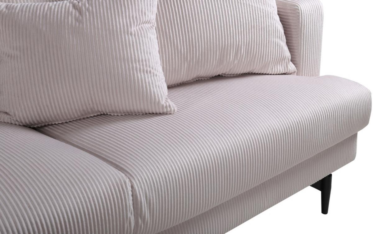 3-Sitzer-Sofa Lysekil Beige - Beige/Schwarz, MODERN, Textil/Metall (259/86/86cm) - Livetastic