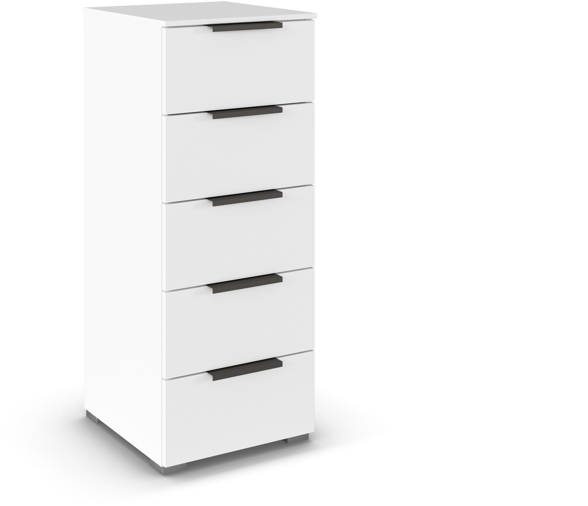 Komoda Paola, Bela - bela/barve aluminija, Trend, kovina/leseni material (40/100/42cm) - Novel