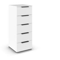 Komoda Paola, Bela - bela/barve aluminija, Trend, kovina/leseni material (40/100/42cm) - Novel