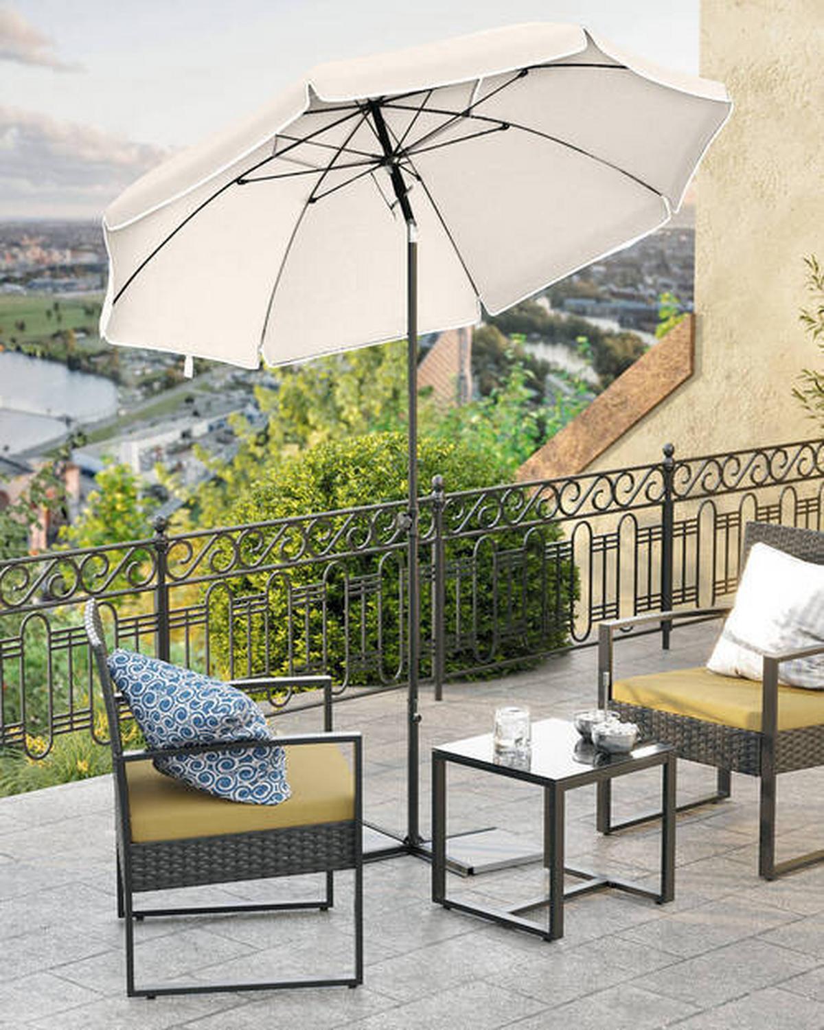 PARASOL PRZECIWSŁONECZNY 2 M - beżowy/czarny, Basics, metal/tkanina (200/200cm) - Mömax