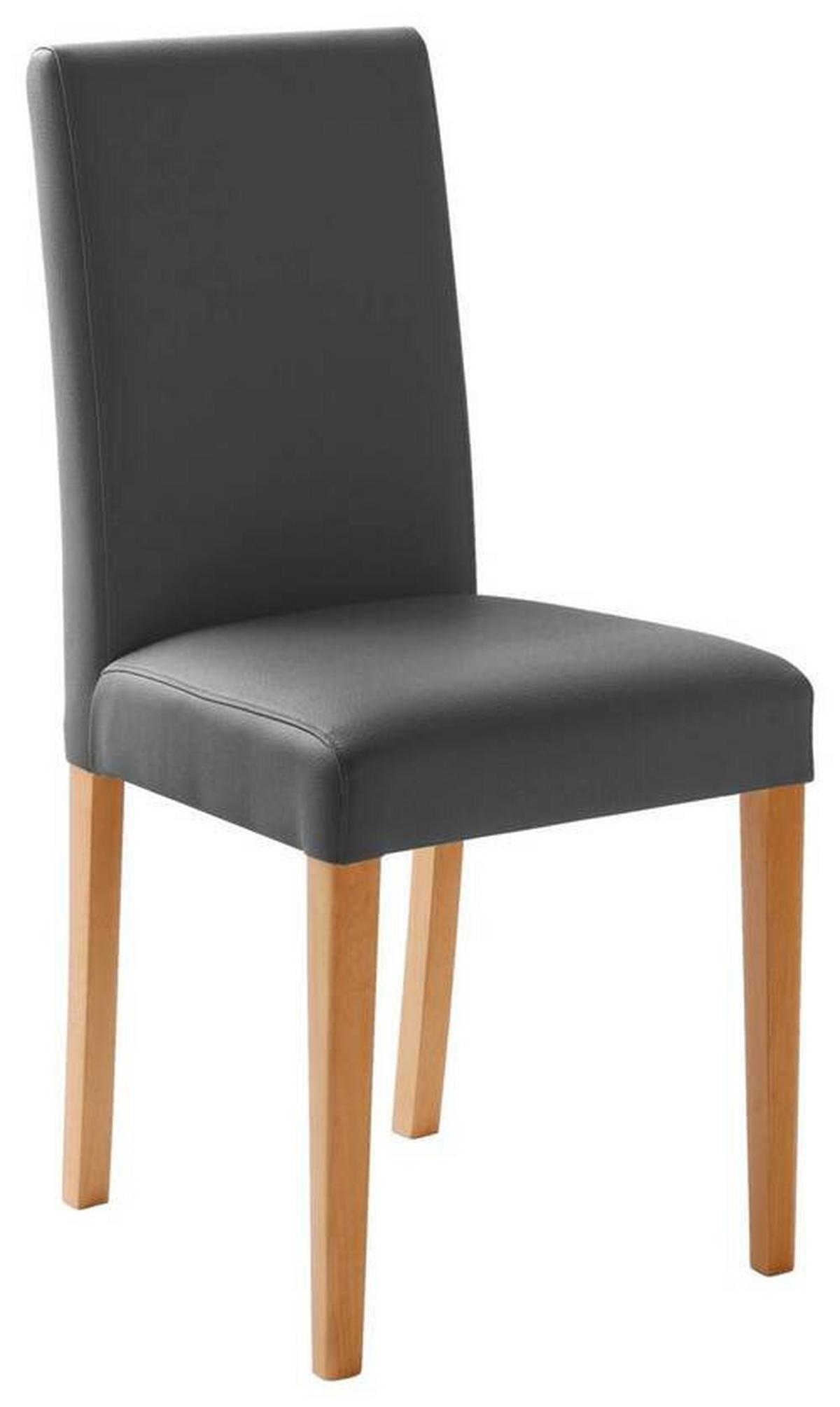 KRZESŁO FIX - kolor bukowy/szary, Konventionell, tkanina/drewno (44/92/57cm) - Carryhome