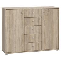 Komoda Tempra 2, Barva Hrasta - barve aluminija/hrast sonoma, Design, umetna masa/leseni material (108,8/85,5/34,8cm)