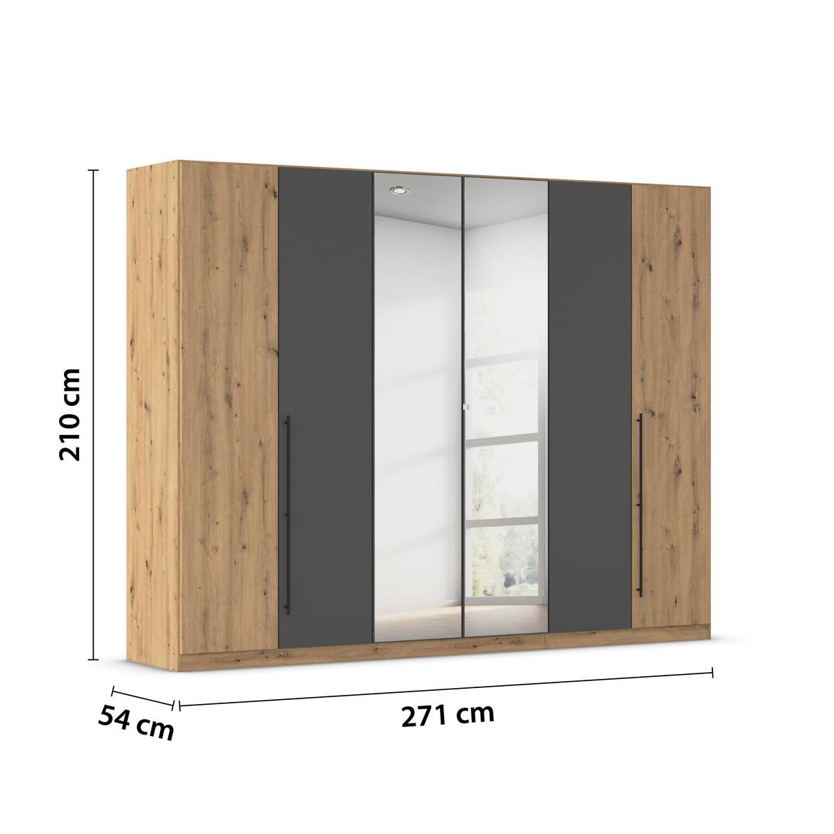 Șifonier Safari - stejar Artisan/gri, Konventionell, material pe bază de lemn (271/210/54cm)