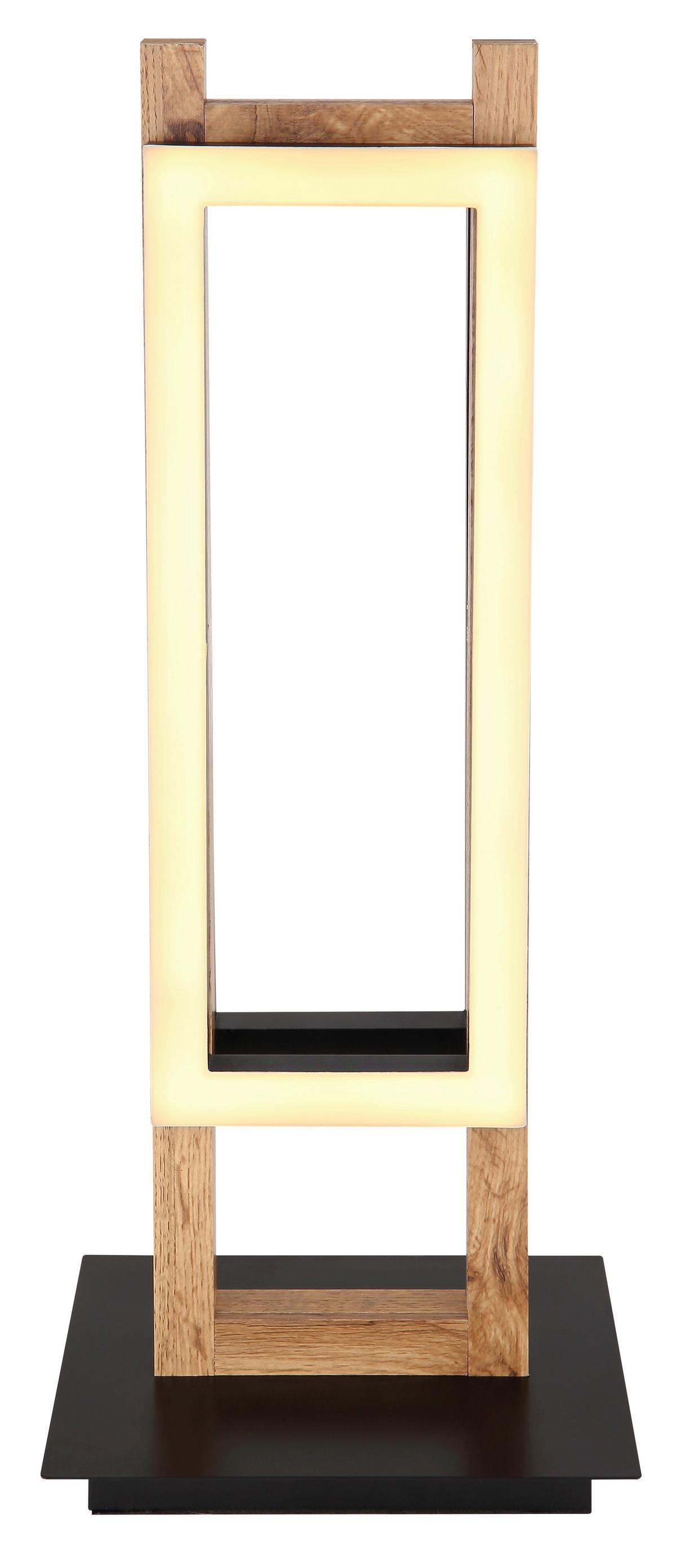 LED-Tischleuchte 57266T in Schwarz/Dunkelbraun max. 20 W - Dunkelbraun/Opal, Design, Holzwerkstoff/Kunststoff (20/15/50cm) - Globo