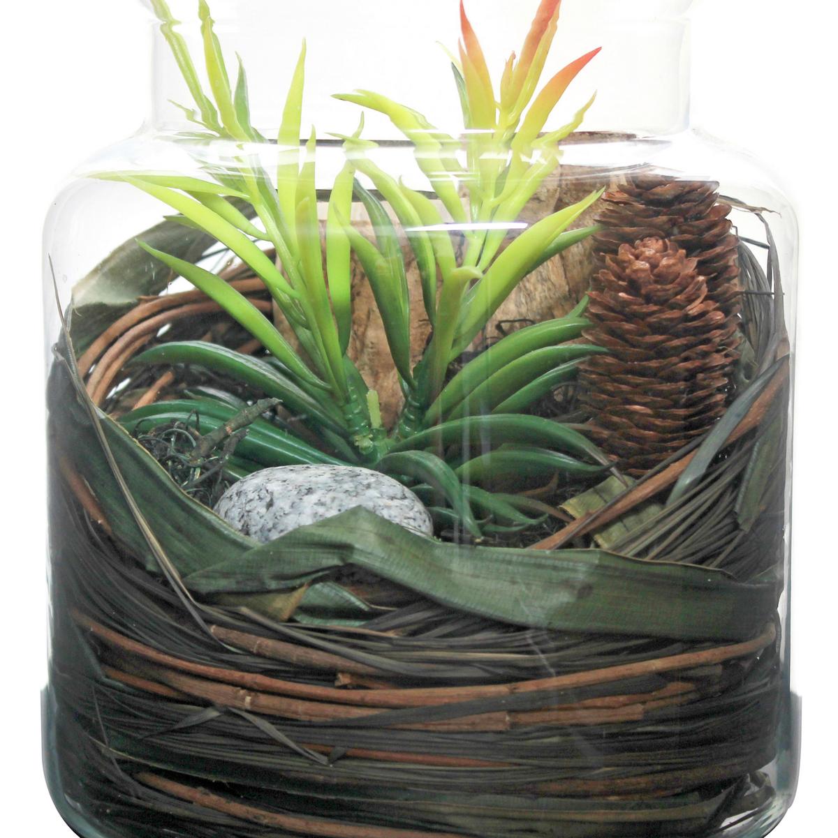 DEKOGLAS FLORA - Naturfarben, Lifestyle, Glas/Naturmaterialien (18/20/18cm) - Kayoom