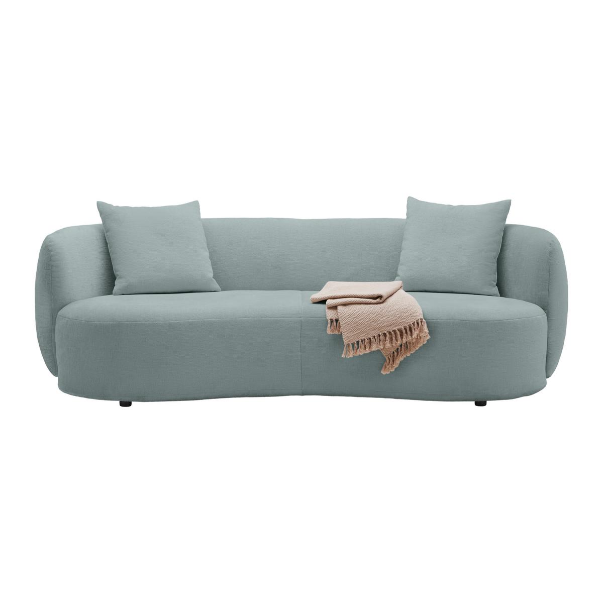 Bigsofa Leonas Blau - Schwarz/Hellblau, MODERN, Kunststoff/Textil (235/72/110cm) - Premium Living