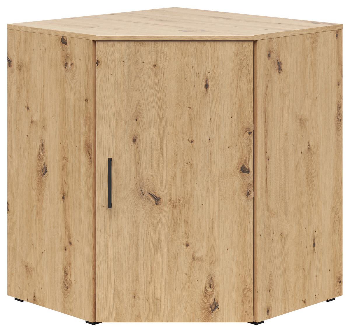 Eckkommode Multistauraum Eiche Artisan - Anthrazit/Schwarz, Modern, Holzwerkstoff/Kunststoff (71,5/83/71,5cm) - Premium Living