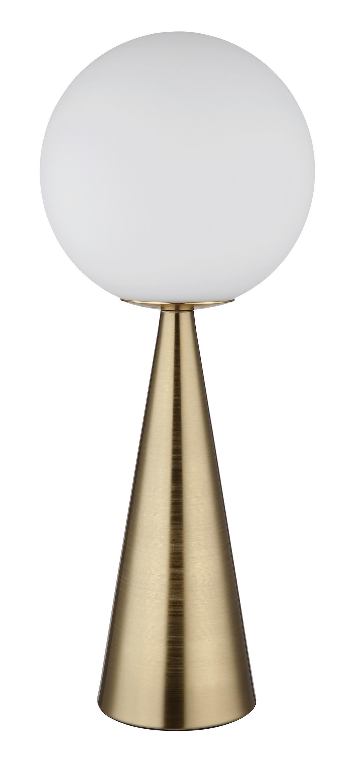 Tischleuchte Charlie Messingfarben max. 40 Watt - Messingfarben/Opal, Basics, Glas/Metall (20/49,5cm)