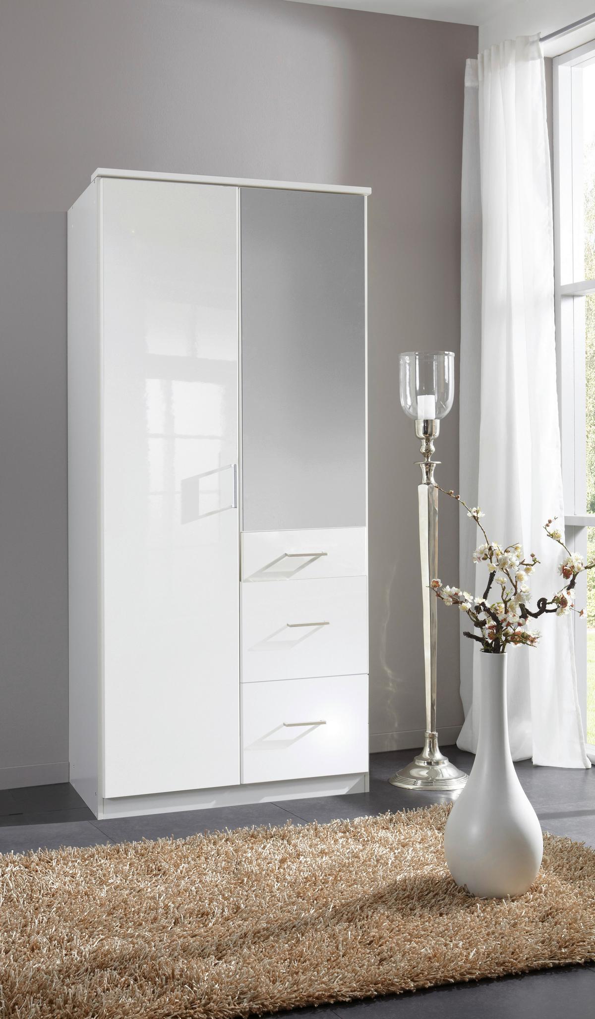 Ormar S Klasičnim Vratima Clack - bijela/srebrne boje, Basics, drvni materijal (91/199/58cm) - Modern Living