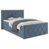 Boxspringbett Josie B Graublau ca. 140x200cm - Graublau/Schwarz, KONVENTIONELL, Holz/Holzwerkstoff (140/200cm) - Mömax
