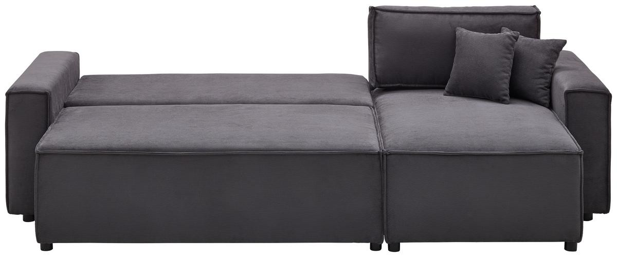 Sedežna Garnitura Mira, Siva, Ležišče - temno siva/siva, Basics, tekstil (248/76/140cm) - Modern Living