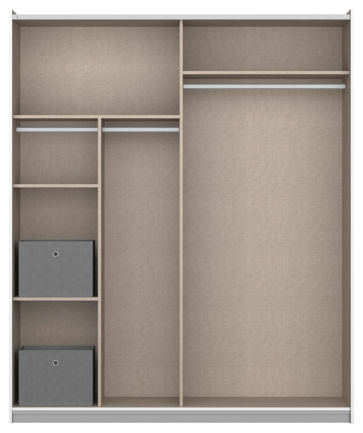DULAP USI CULISANTE REFLECT - argintiu/gri, Modern, material pe bază de lemn (175/210/59cm)