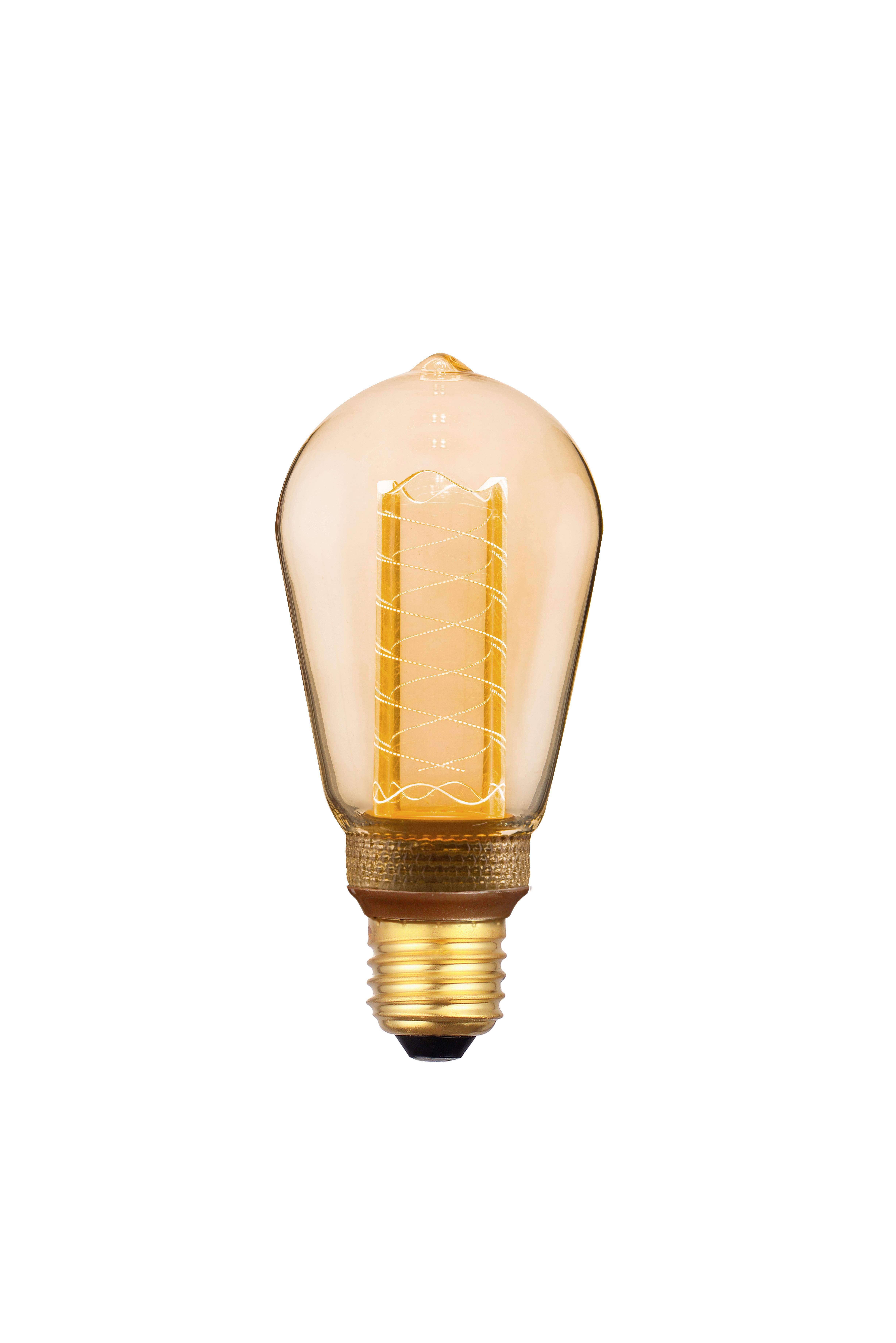LED-Leuchtmittel Acrli max. 4 Watt - Bernsteinfarben, ROMANTIK / LANDHAUS, Glas (6,4/14cm) - Mömax