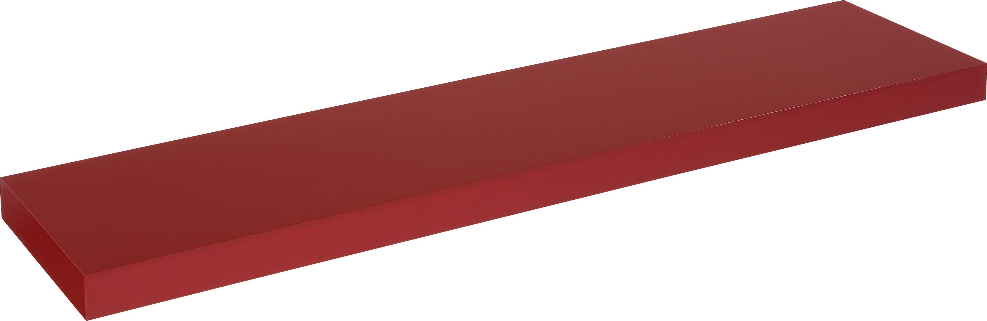 Stenska Polica Anja - rdeča, leseni material (100/4,5/24cm) - Modern Living