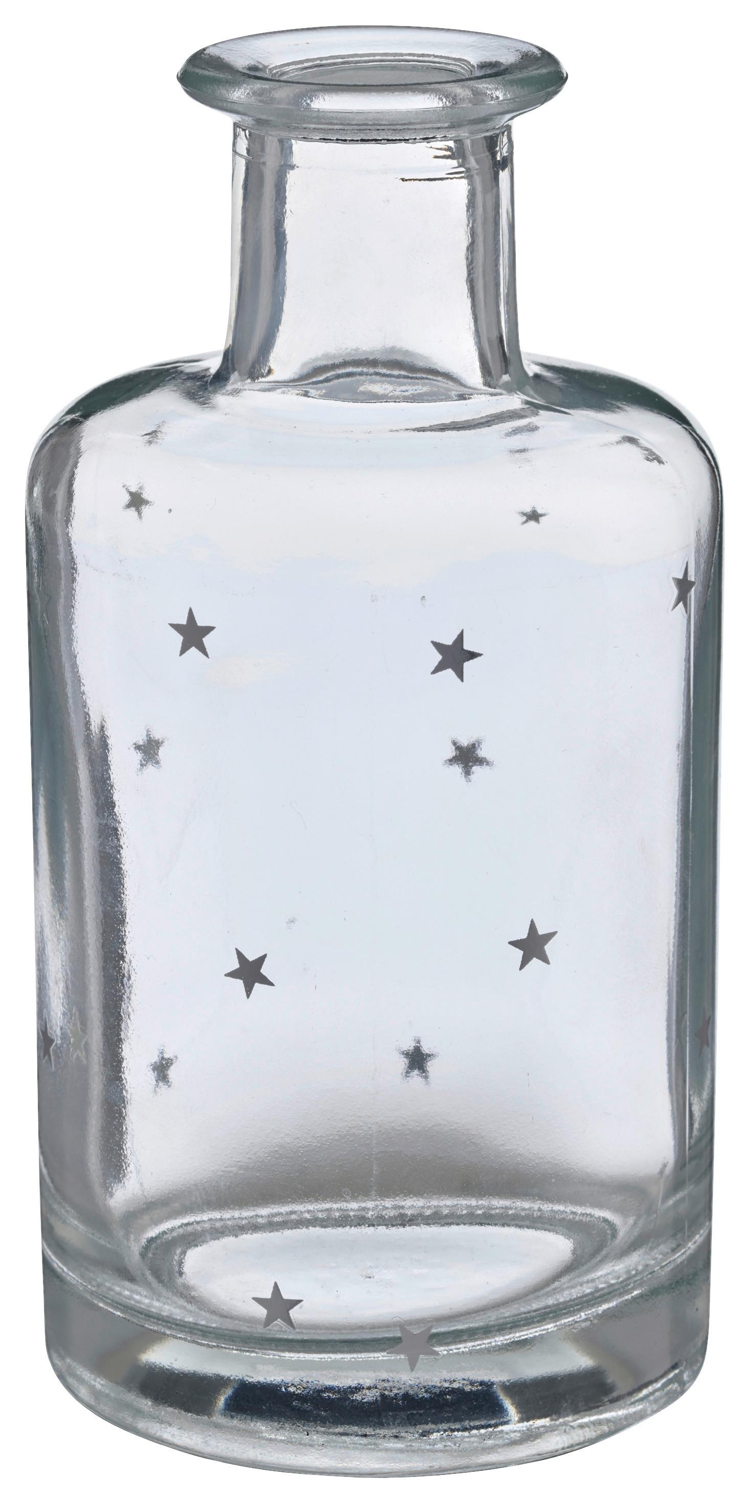Dekovase Stern I Silberfarben/Klar - Klar/Silberfarben, Basics, Glas (7/15cm) - Mömax