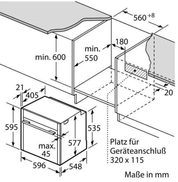 Einbaubackofen B64CS31N0 mit Slide&Hide - Edelstahlfarben/Schwarz (59,6/59,5/54,8cm) - Neff