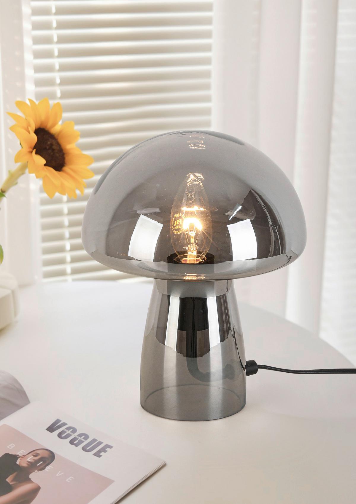 Asztali Lámpa Schwami - fekete/áttetsző, Modern, műanyag/Üveg (18/23cm) - Modern Living