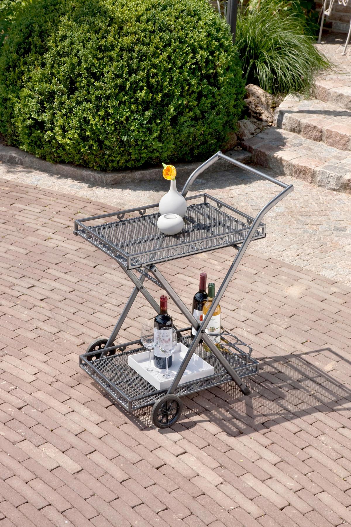 GARTEN-SERVIERWAGEN TOULOUSE - Grau, Basics, Metall (69/54/87cm) - Gardenson