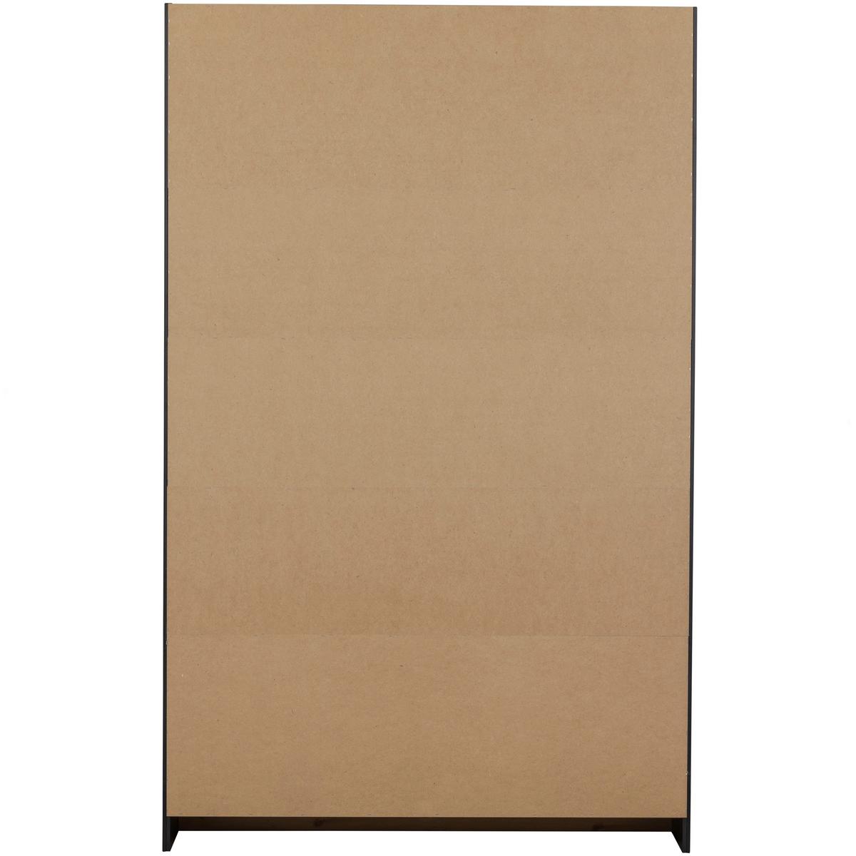 Vitrine James Schwarz/Walnussfarben B: 125cm - Nussbaumfarben/Walnussfarben, Design, Glas/Holz (125/200/57cm) - Livetastic