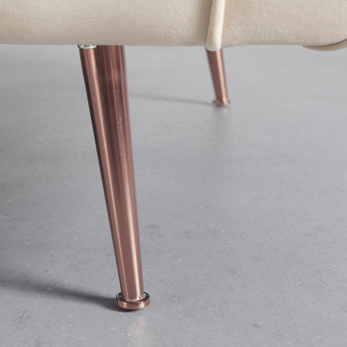 Mega Sofa Luis - ružičasto zlatna/bež, Moderno, drvo/metal (225/87/87cm) - Bessagi Home