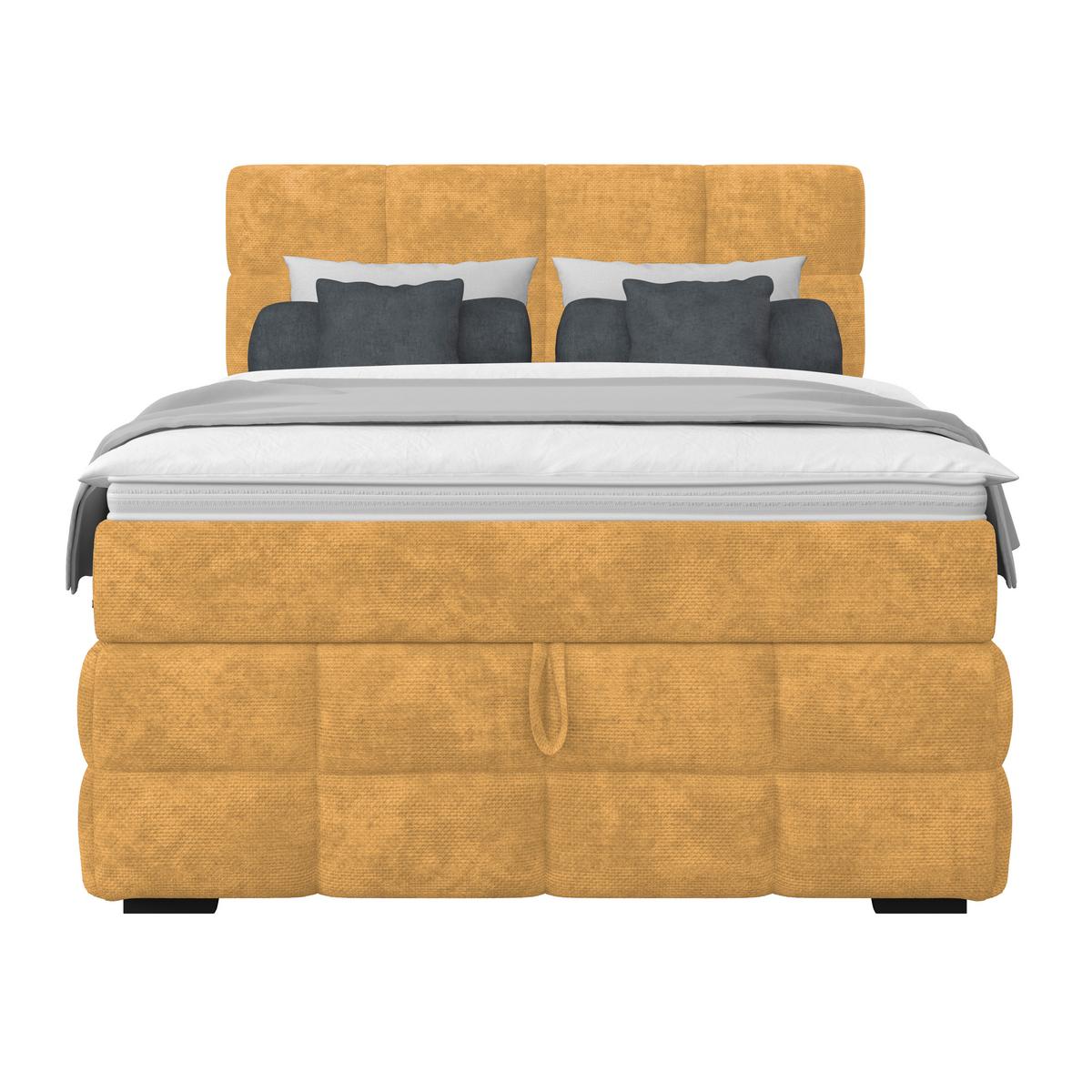 PAT BOX VEGA - auriu/verde, Trend, lemn/textil (140/200cm) - Modern Living