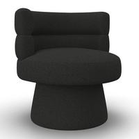 Stuhl Julina Schwarz Bouclé Gepolstert - Schwarz, MODERN, Holz/Textil (71/74/72cm) - Bessagi Home