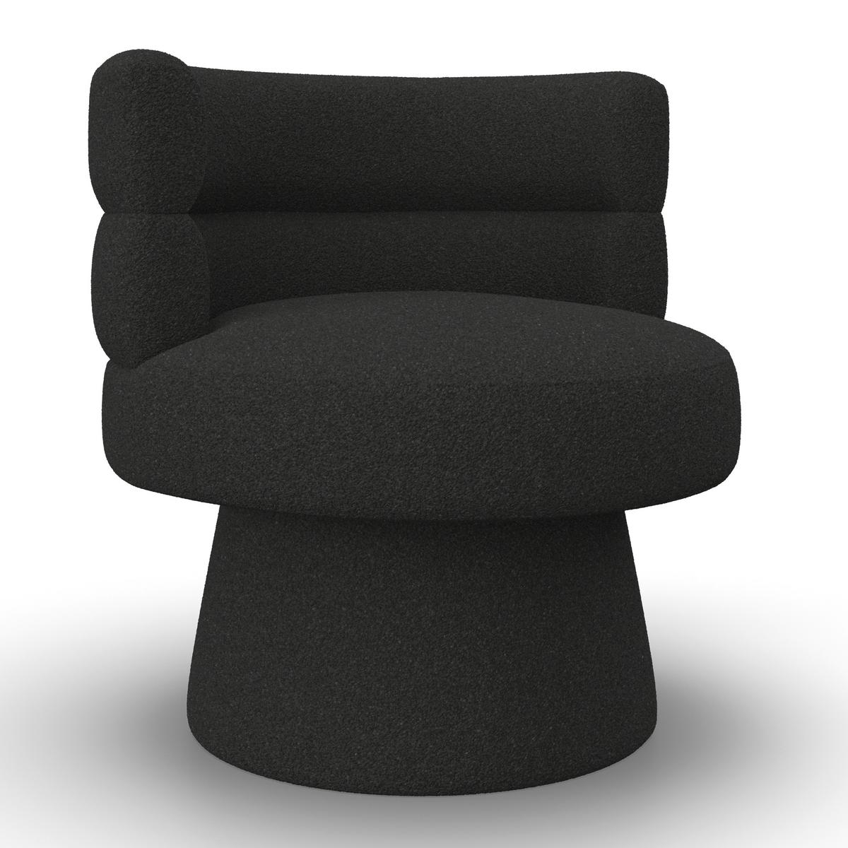 Stuhl Julina Schwarz Bouclé Gepolstert - Schwarz, MODERN, Holz/Textil (71/74/72cm) - Bessagi Home