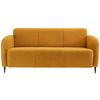 3-Sitzer-Sofa Marone Gelb Teddystoff - Gelb/Schwarz, MODERN, Textil/Metall (180/76/90cm) - Livetastic
