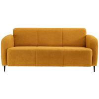 3-Sitzer-Sofa Marone Gelb Teddystoff - Gelb/Schwarz, MODERN, Textil/Metall (180/76/90cm) - Livetastic