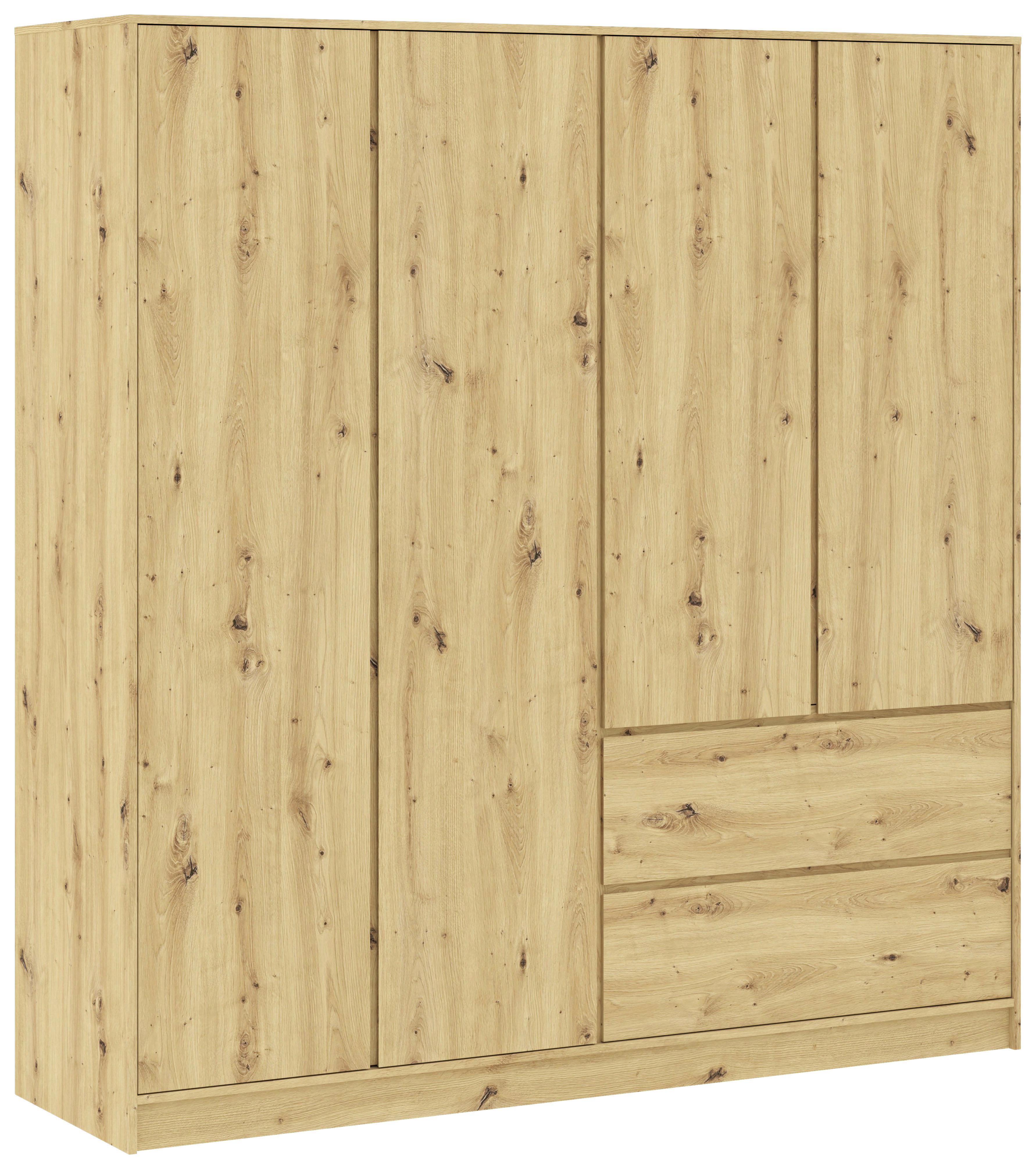 Kleiderschrank Basit Eiche Artisan - Eiche Artisan, Konventionell, Holzwerkstoff (195/206/57cm) - Mömax