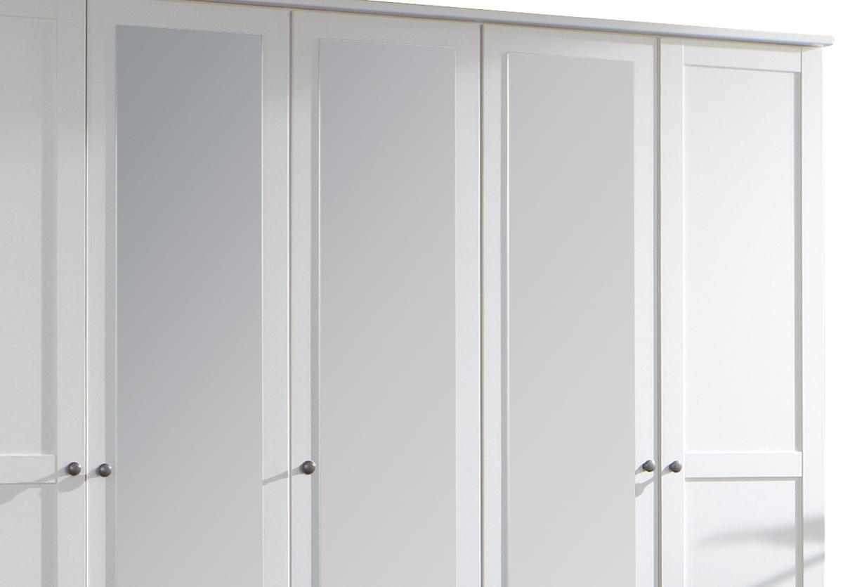 Drehtürenschrank mit Spiegel ca. 225x210 cm Weiß - Braun, LIFESTYLE (225/210/58cm) - MID.YOU