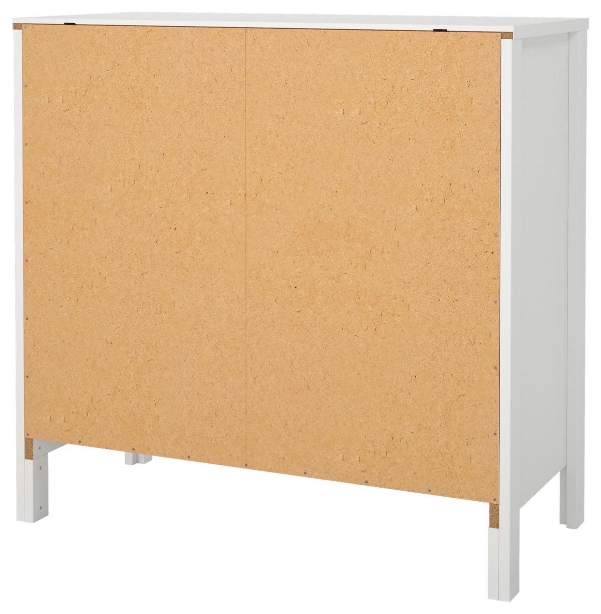 KOMODA MADRID - kolor srebrny/biały, Modern, materiał drewnopochodny/metal (82,3/79,7/38,4cm) - P & B