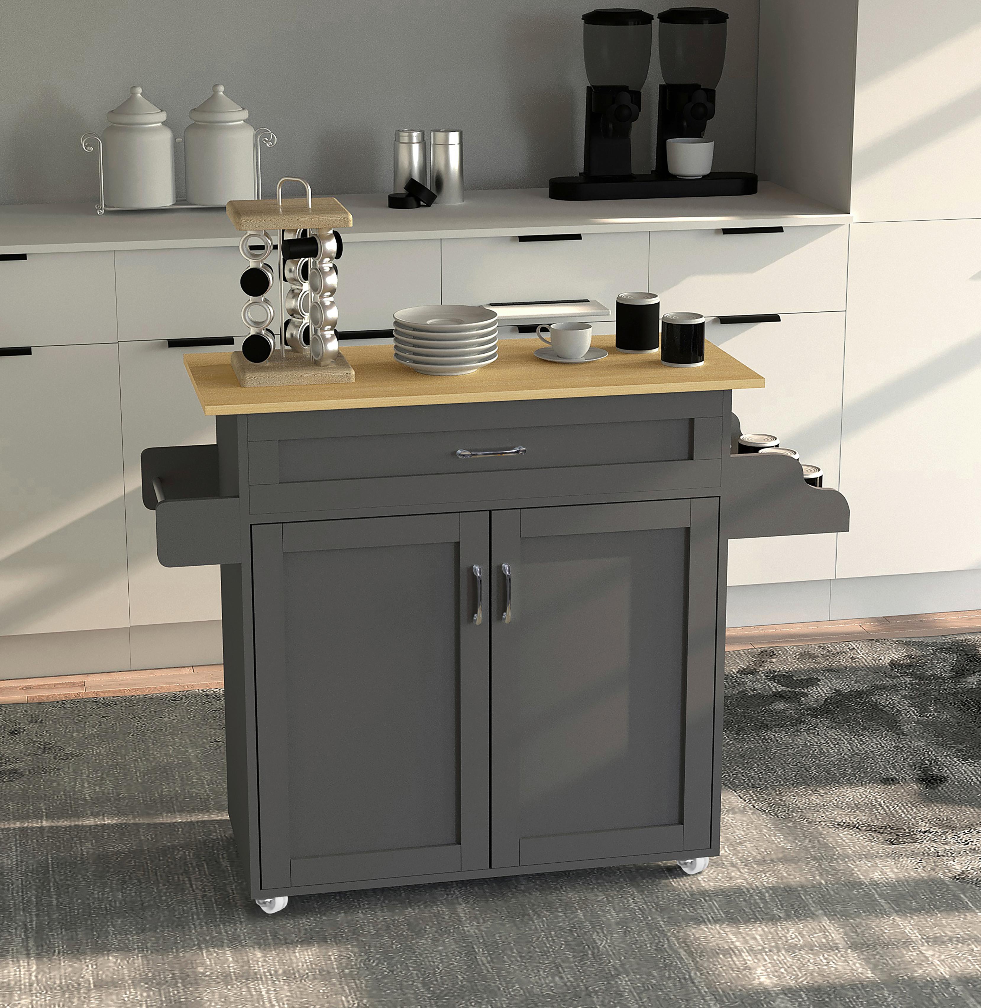 SERVIERWAGEN PASTANO - Honigeiche/Anthrazit, Basics, Holzwerkstoff/Kunststoff (114/89/39cm) - MID.YOU