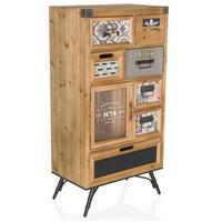 Sideboard Continento Braun/Grau - Multicolor/Schwarz, MODERN, Holz/Metall (53/104/32cm) - MID.YOU