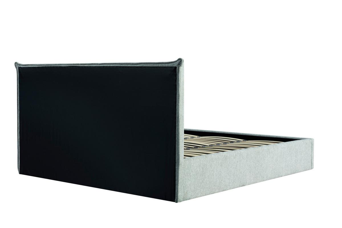 Oblazinjena Postelja Pico, Svetlo Siva, 180x200cm - črna/svetlo siva, Design, kovina/umetna masa (188/100/216cm) - Livetastic