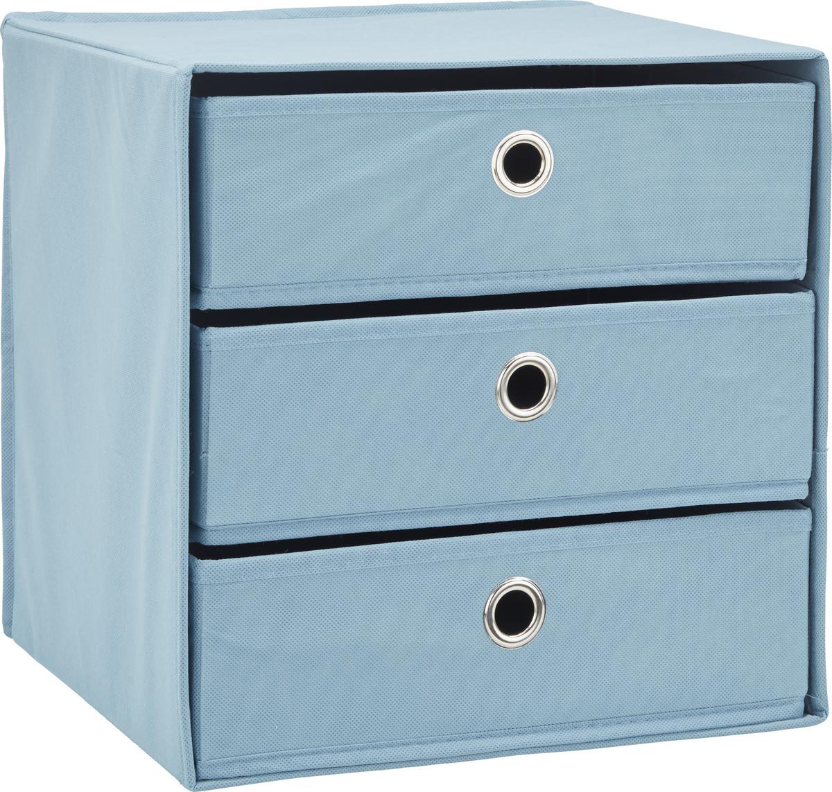 Schubladenbox Mona ca. 32x31,5cm - Petrol, MODERN, Karton/Textil (32/31,5/32cm) - Mömax