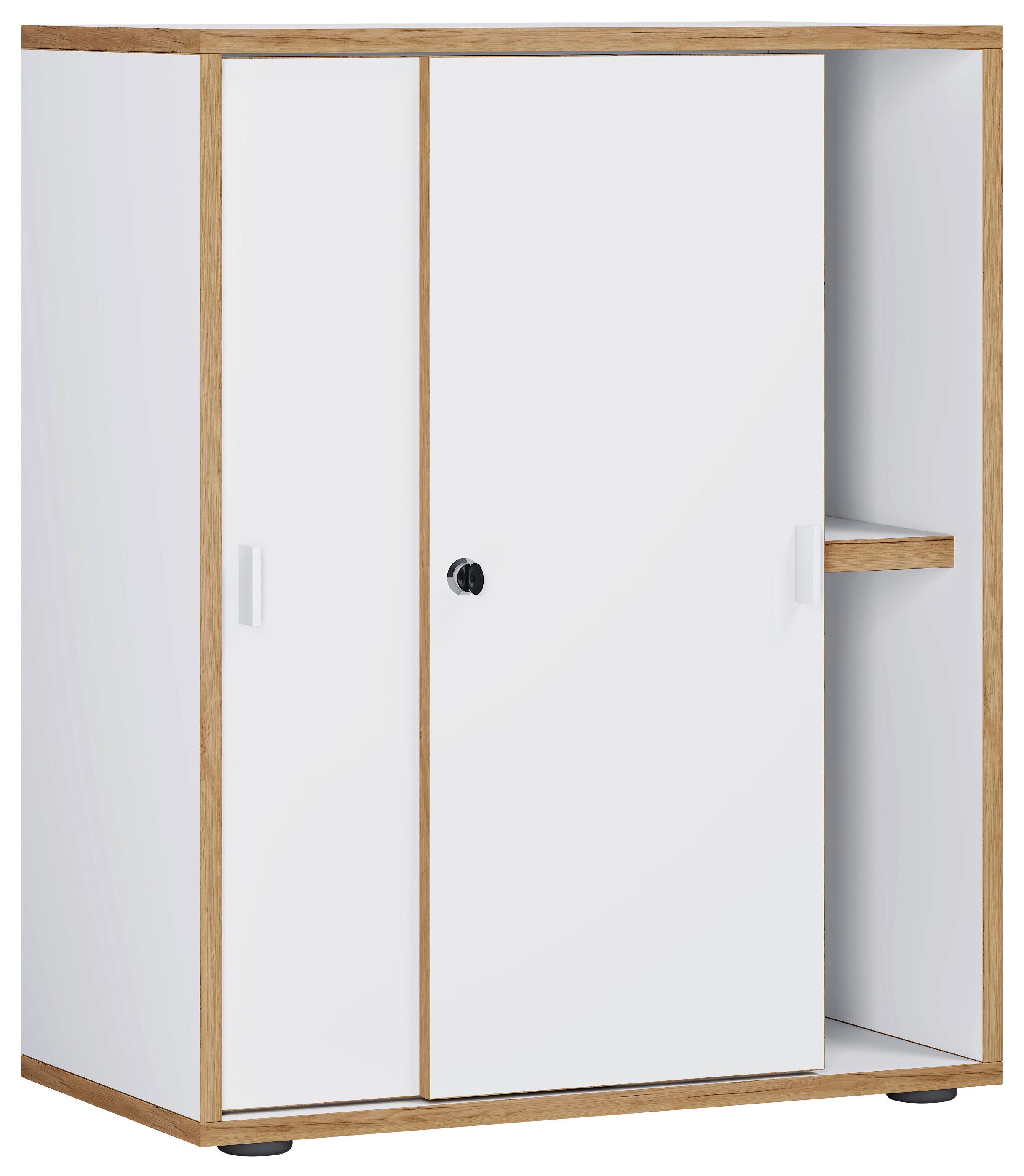 Aktenschrank Salia B60 - Honigeiche/Weiss, Design, Holzwerkstoff (60/74/33cm) - P & B