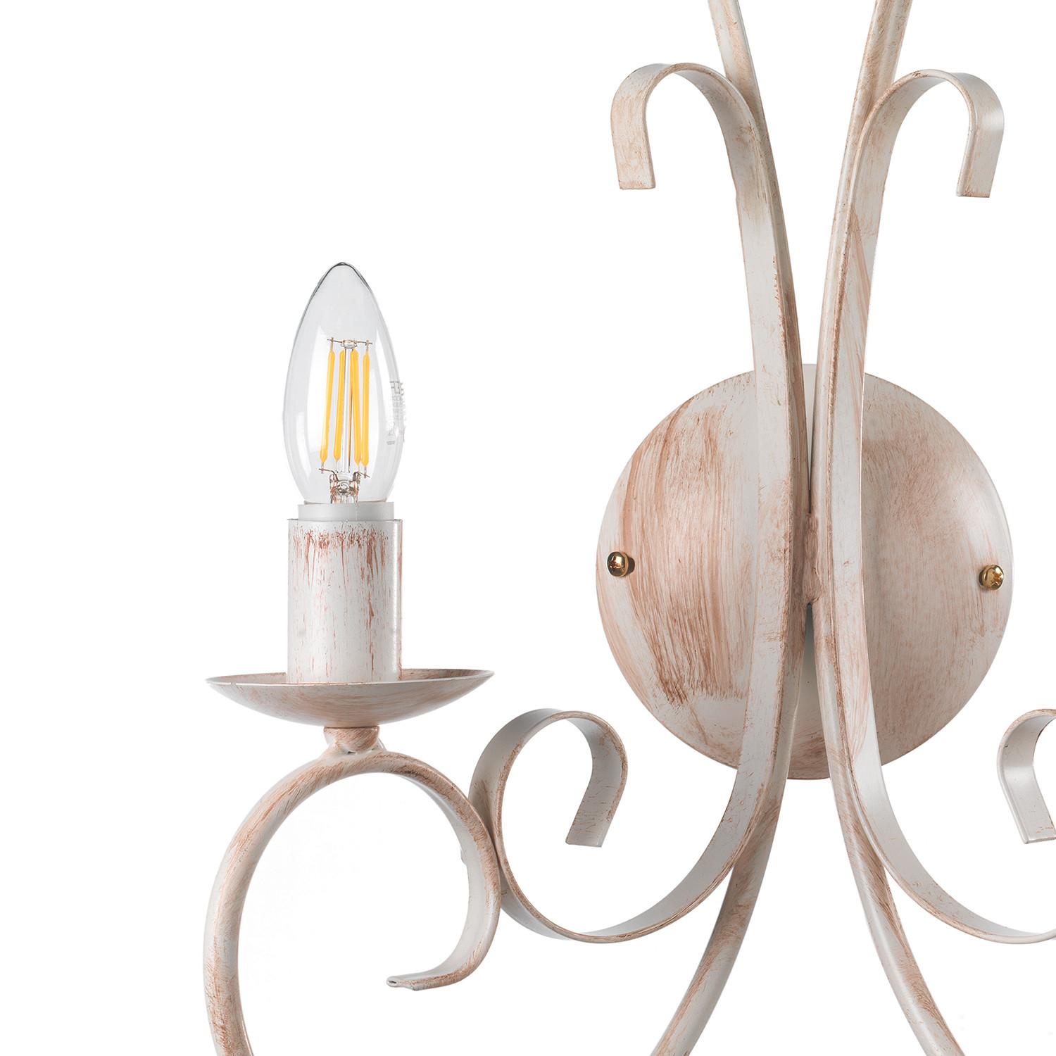Wandleuchte Pompei Weiß max. 6 Watt - Weiß, KONVENTIONELL, Metall (35/38cm)