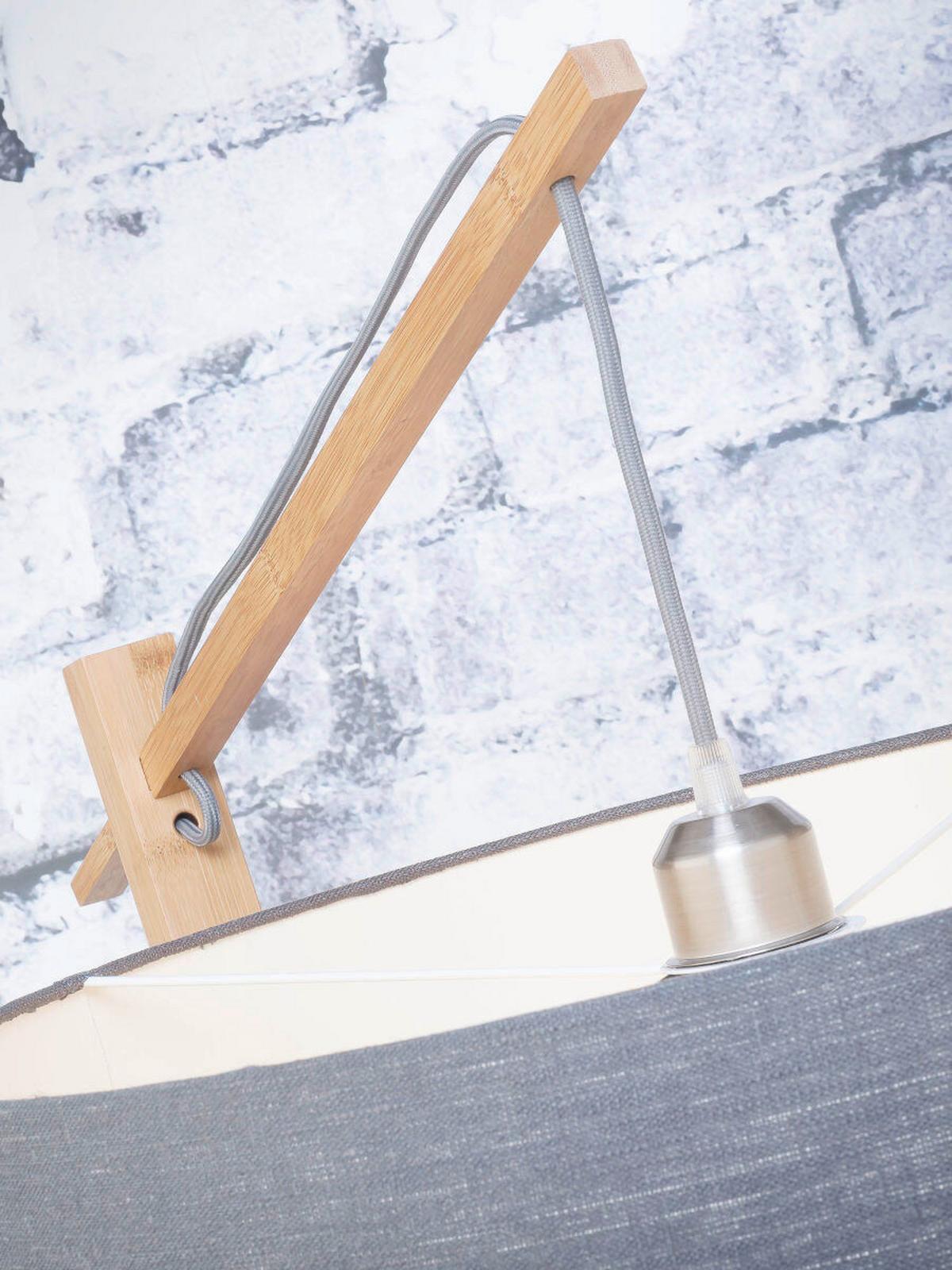 Stoječa Svetilka Andes, Svetlo Siva, Bambus - naravne barve/svetlo siva, Design, tekstil/les (70/176cm) - Good & Mojo