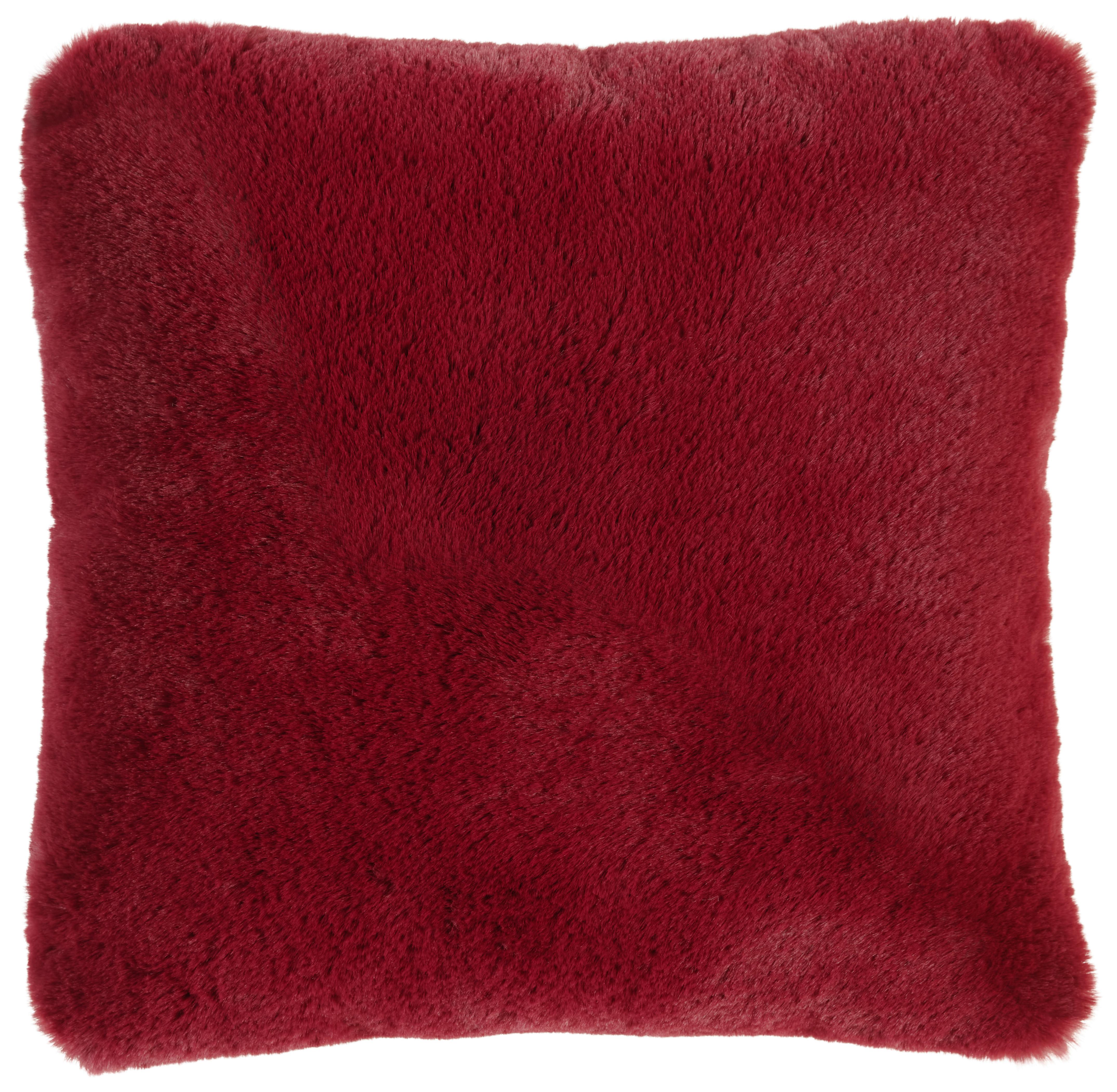 Krznena Blazina Liz - vinsko rdeča, Moderno, tekstil (45/45cm) - Premium Living