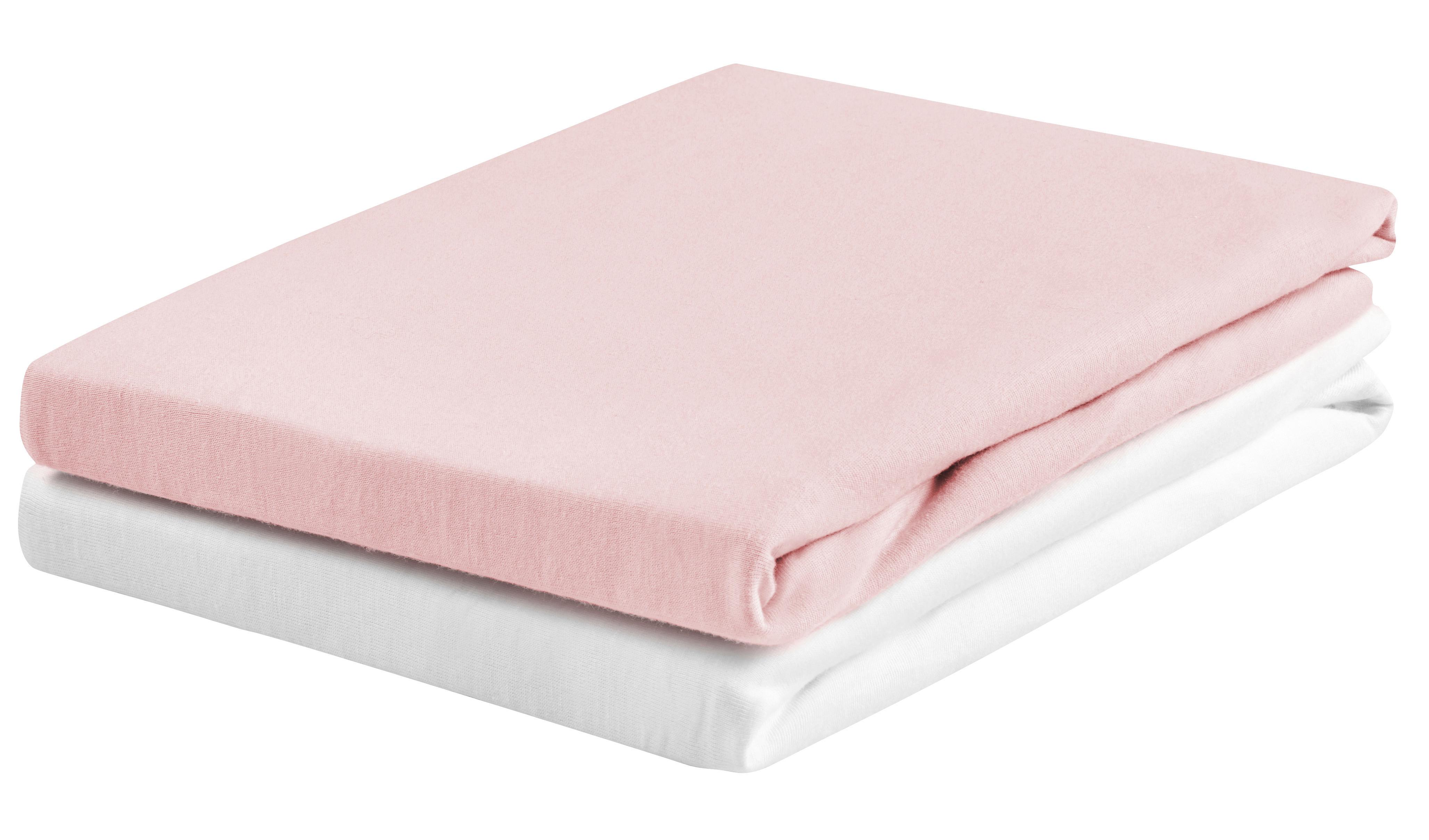 PRZEŚCIERADŁO Z GUMKĄ 2ER PACKUNG - różowy/biały, Basics, tkanina (70/140cm) - My Baby Lou