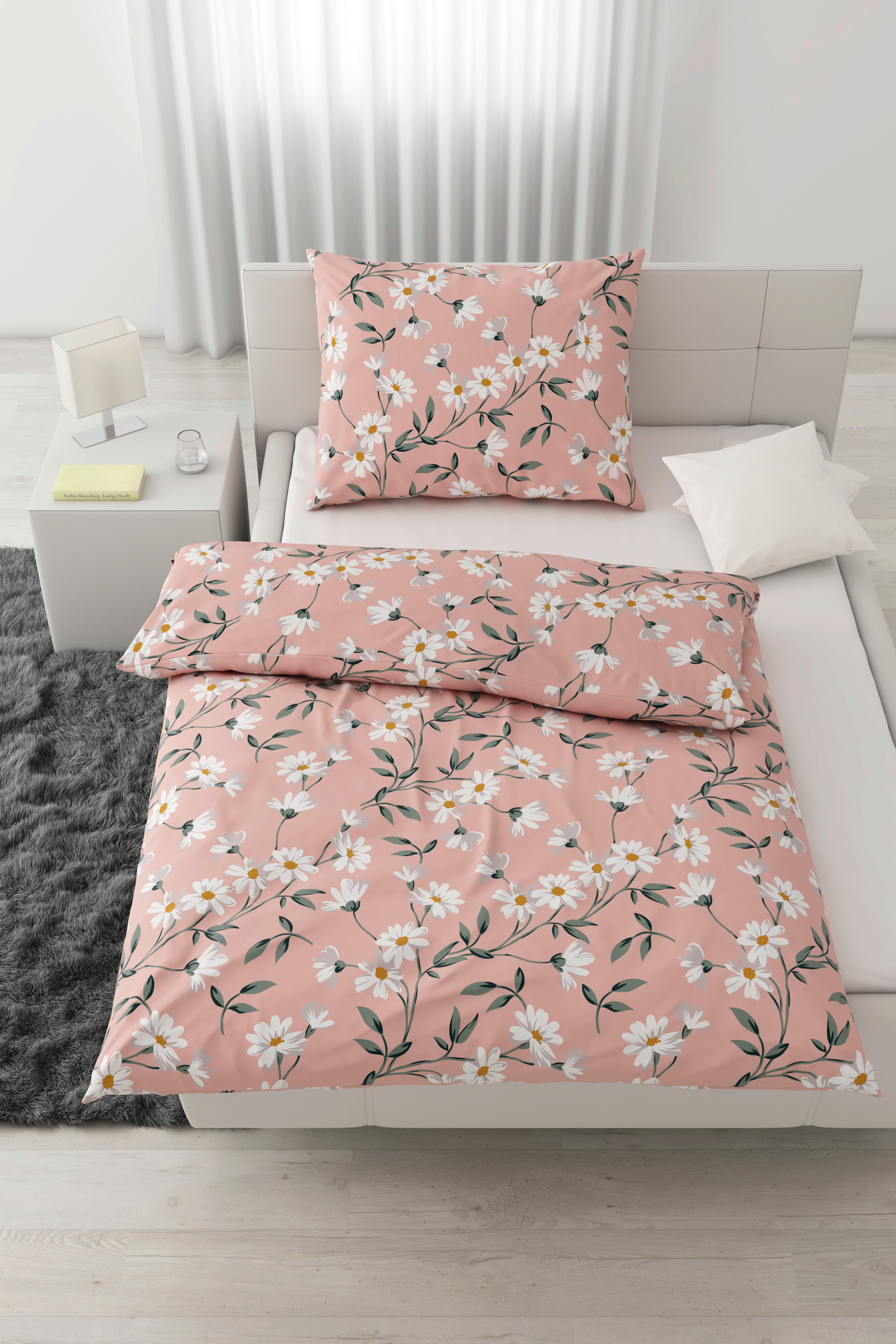 Ágyneműhuzat-garnitúra Daisy - rózsaszín/fehér, Konventionell, textil (140/200cm) - Modern Living