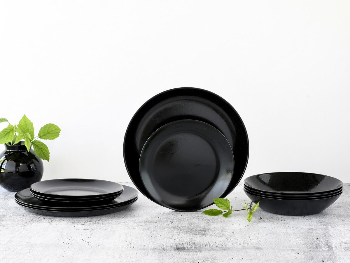 Jedilni Servis Diana, 12-Delni - črna, Basics, steklo - Creatable