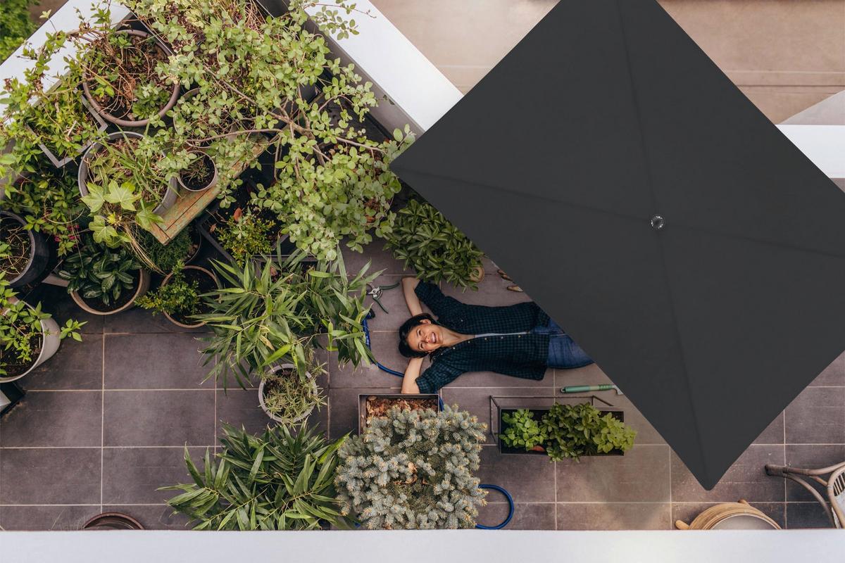 PARASOL PRZECIWSŁONECZNY ACTIVE GREEN EDITION 200X120 - antracytowy/czarny, Design, metal/tkanina (120/200cm) - Doppler