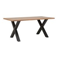 Esstisch Giona in Esche - Eschefarben/Schwarz, MODERN, Holzwerkstoff/Metall (180/76/90cm) - Bessagi Home