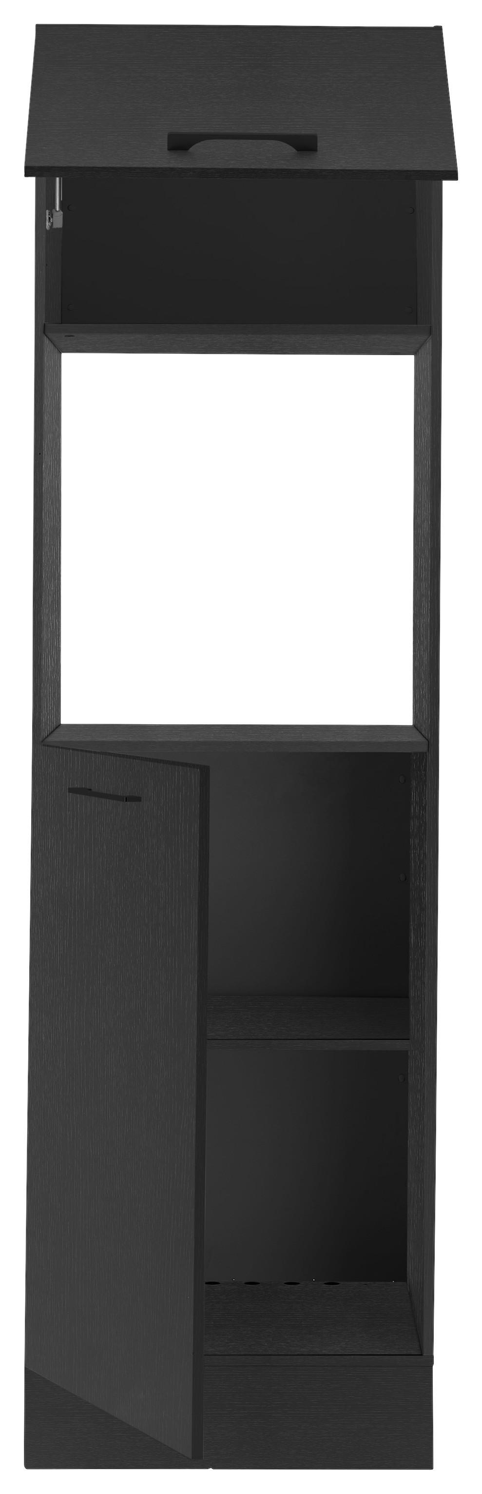 Geräteumbauschrank TURIN BKS60 schwarz - Schwarz, MODERN, Holzwerkstoff/Metall (60/211/57cm)