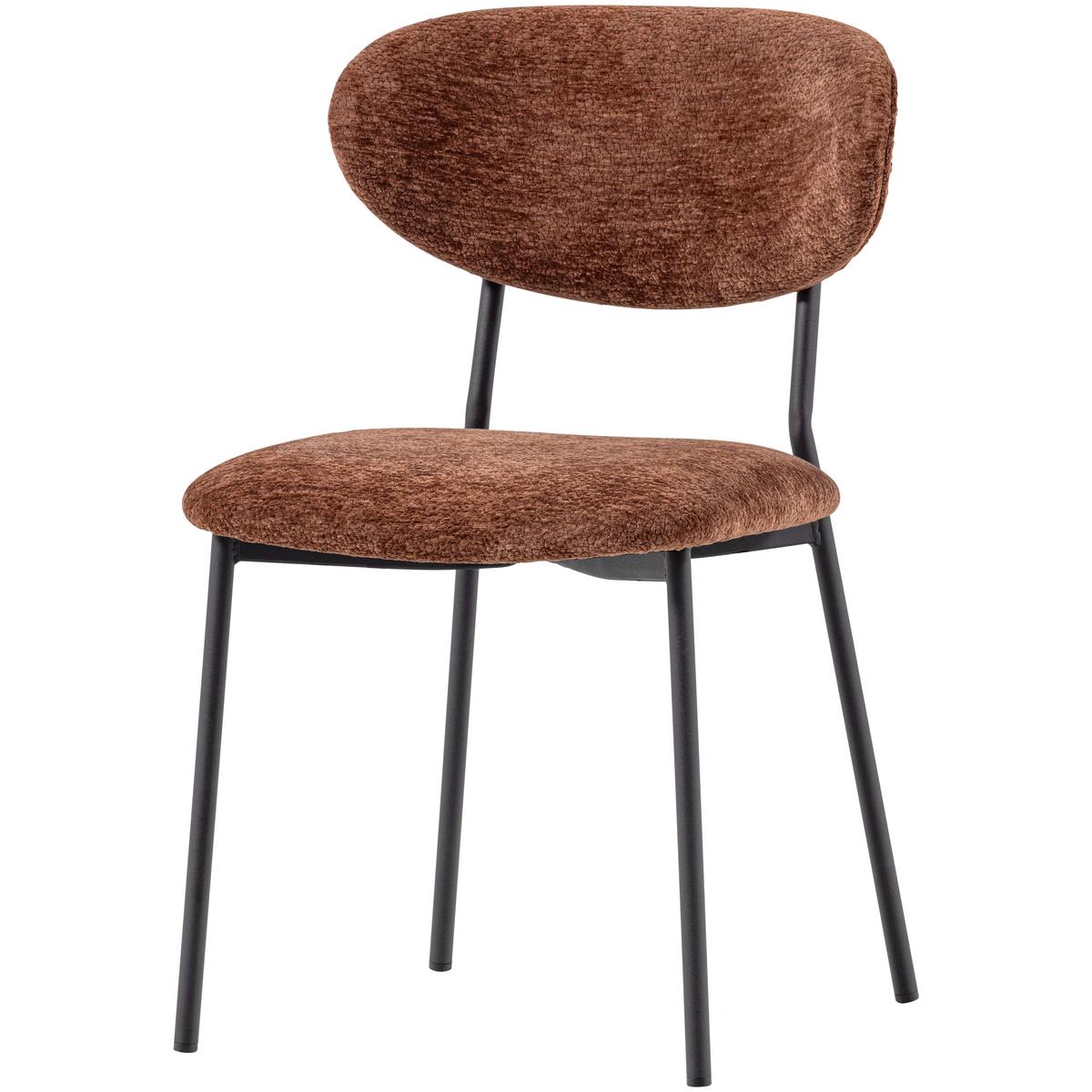 Stuhl-Set Kjeld 2er-Set Braun - Schwarz/Braun, MODERN, Textil/Metall (47/79/53cm) - Livetastic