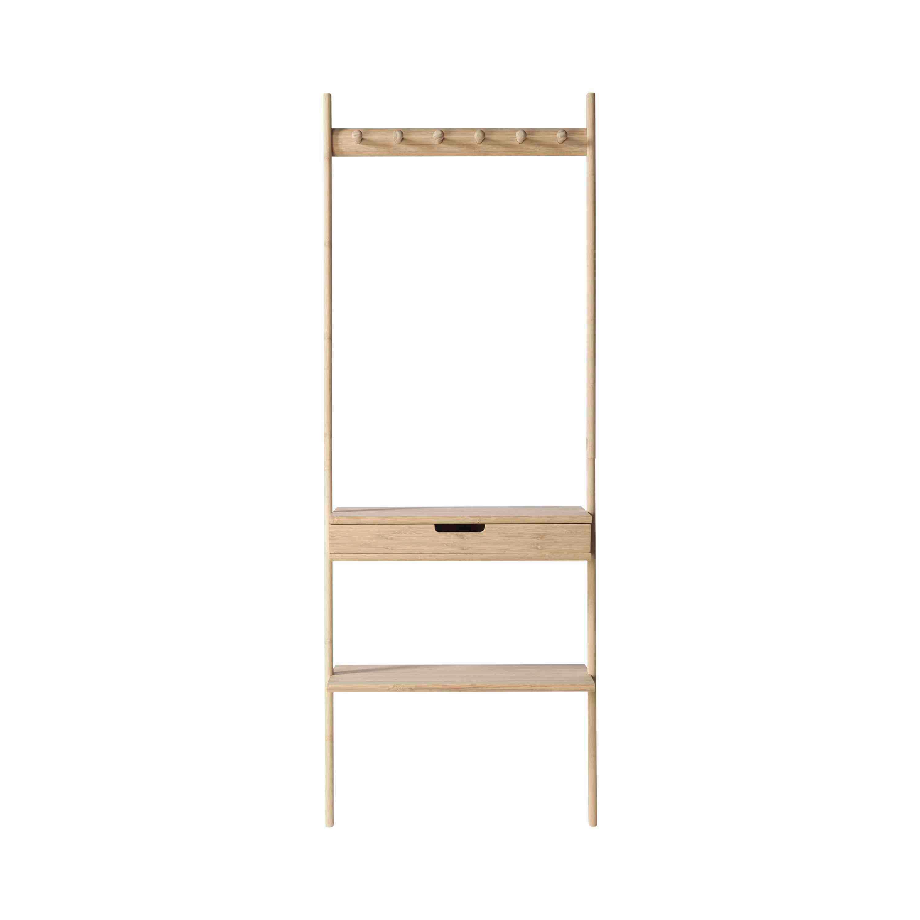 Garderobenpaneel Noble Wandständer - Naturfarben, Design, Holz (70/180/35cm) - MID.YOU