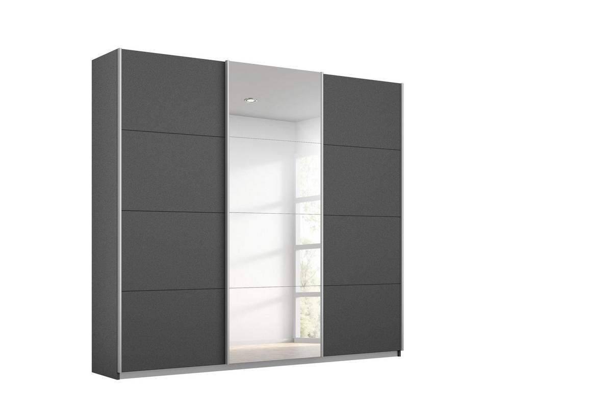 DULAP USI CULISANTE KULMBACH - gri închis, Konventionell, sticlă/material pe bază de lemn (203/210/62cm) - Modern Living