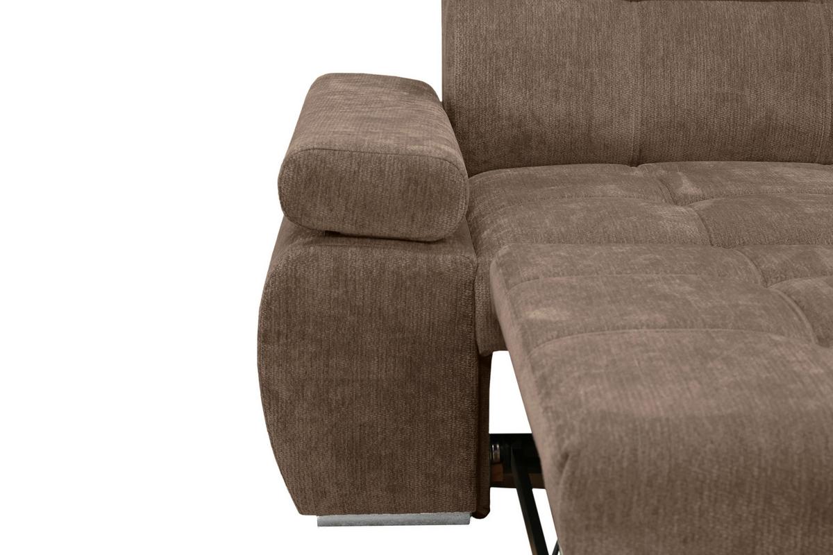 Kutna Garnitura Vegas - srebrne boje/smeđa, Design, drvo/tekstil (294/173cm) - Modern Living
